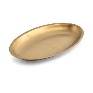 Блюдо металеве BonBistro Antique Gold Serve овальне глибоке 30*18,5*2,5 см. 791456 фото