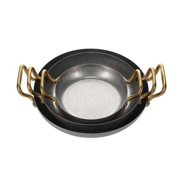 Сковорода для подачі порційна BonBistro Antique Silver Serve 24*5 см. 791481 фото
