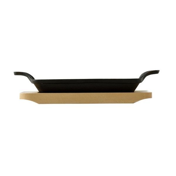 Сковорода чавунна міні MasterPro Foodies cook & share 17*10 см. з дошкою BGMP-3807-EM фото