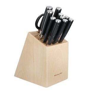 Набір ножів KitchenAid Coreline 11 предметів, колода з вмонтованим точилом KAG12STSNBXOBQ фото