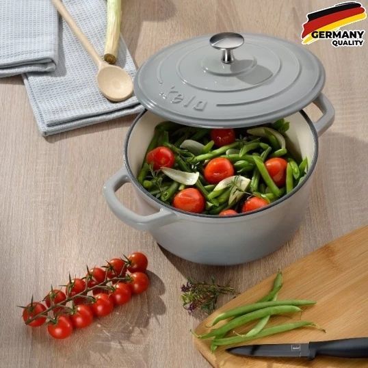 Каструля чавунна KELA Calido Gray 4,6 л., 26 см., емаль, сірий 12607 фото