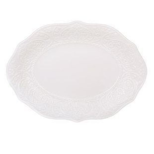 Блюдо BonaDi Dentelle Blanche овальне 31,5*22,5 см., порцеляна 988-520 фото