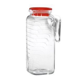 Глечик Bormioli Rocco Gelo 1200 мл. з червоною кришкою 229910738321991 фото