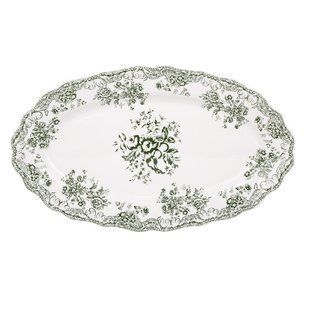 Блюдо BonaDi Vintage Rose овальне 36*21*3,5 см., зелений K197 фото