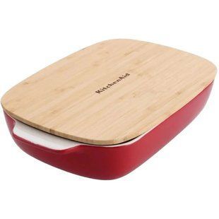Форма для запікання KitchenAid Stoneware 26*15,5*6,5 см., 0,9 л., з кришкою, керамограніт, червоний CC006104-001 фото