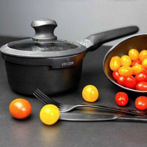 Ківш Vinzer Kuro Induction Line 1,2 л., &Oslash; 16 cм., з кришкою 50426 фото
