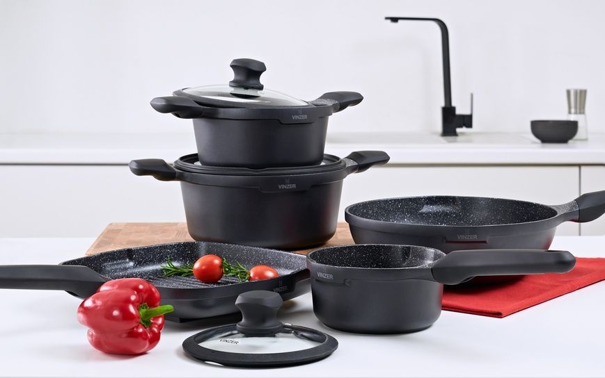Ківш Vinzer Kuro Induction Line 1,2 л., &Oslash; 16 cм., з кришкою 50426 фото
