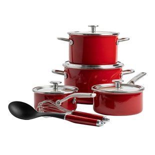 Набір посуду KitchenAid Steel Core 10 пр.: кастр.3,7 л/20 см, 6л/24 см, ковші 1,3 л/16 см, 2 л/18 см CC004921-001 фото