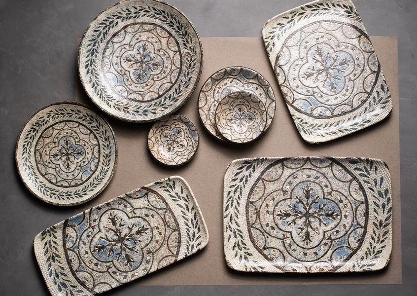 Тарілка глибока ID Fine Pietra 25 см., 1140 мл., бежево-коричневий 20446-121125 фото
