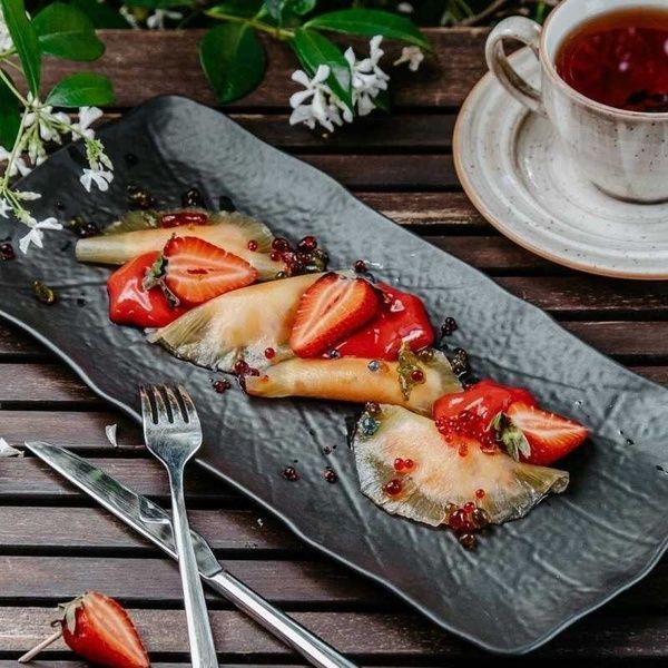 Блюдо Bonna Shade прямокутне 34*15 см., чорний SH35DT фото