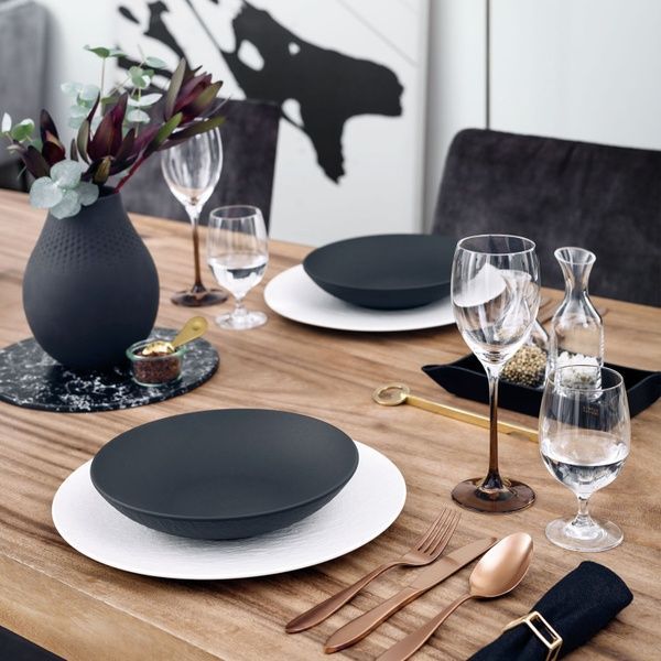 Тарілка глибока Villeroy & Boch Manufacture Rock Black 24 см., порцеляна, чорний 16-4074-2536 фото